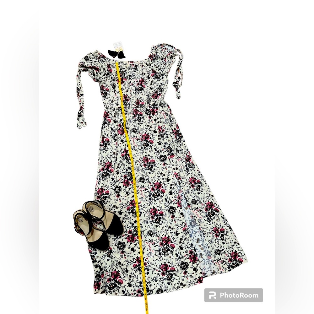 Floral off the shoulder maxi dress size large
